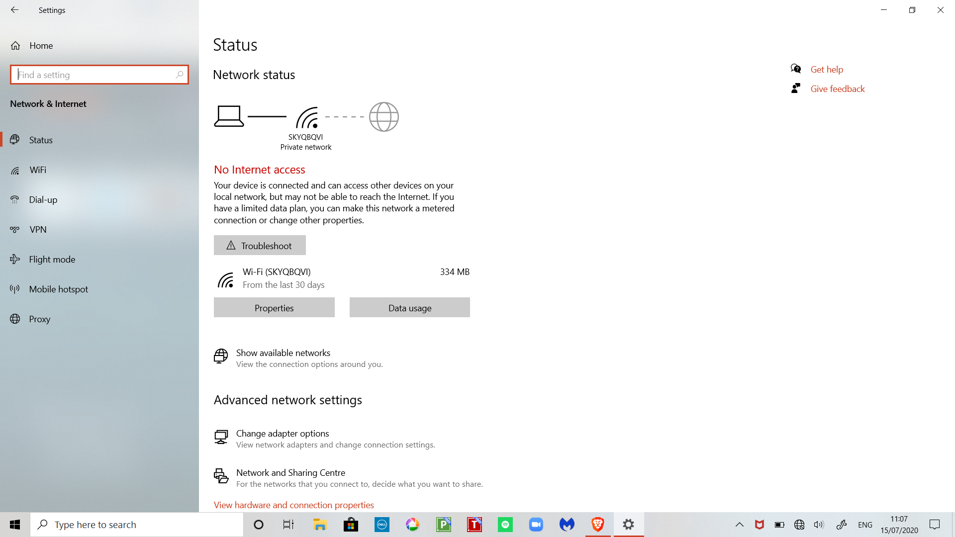 Intel(R) Wireless-AC 9560 160MHz - Internet Connection - I - Intel ...